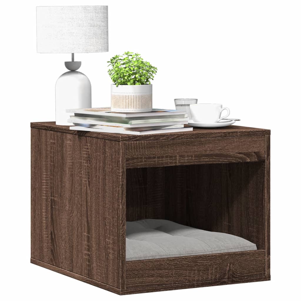 Vidaxxl Katzentoilette 47x59x42 cm, fertiges Holz, braune Eiche