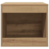 Vidaxxl Katzentoilette 47x59x42 cm aus handgefertigtem Holz, handwerkliche Eichenfarbe