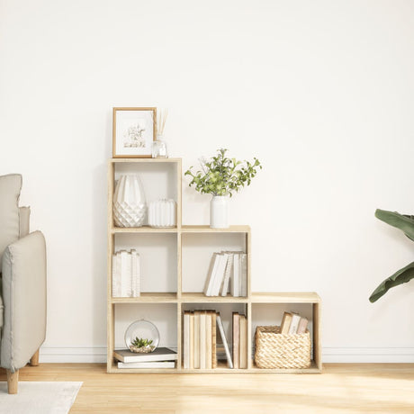 Vidaxl kamerscherm boekenkast 3-laags 99x29x99 cm hout sonoma eiken