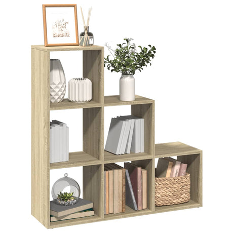 Vidaxl kamerscherm boekenkast 3-laags 99x29x99 cm hout sonoma eiken