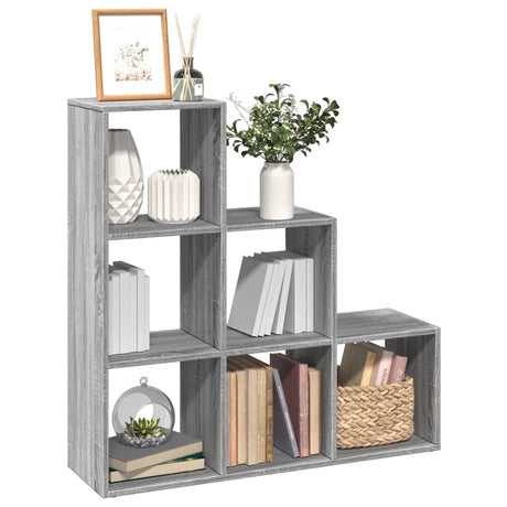 Vidaxl kamerscherm boekenkast 3-laags 99x29x99 cm hout grijs sonoma