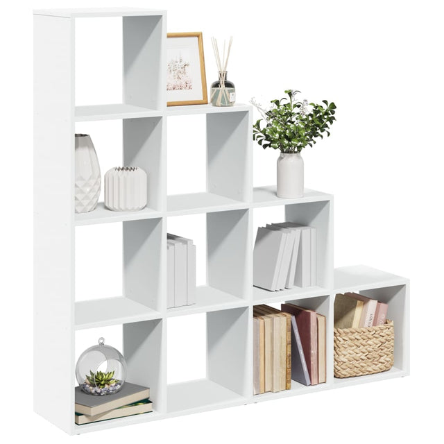 Vidaxl kamerscherm boekenkast 4-laags 131,5x29x131,5 cm hout wit