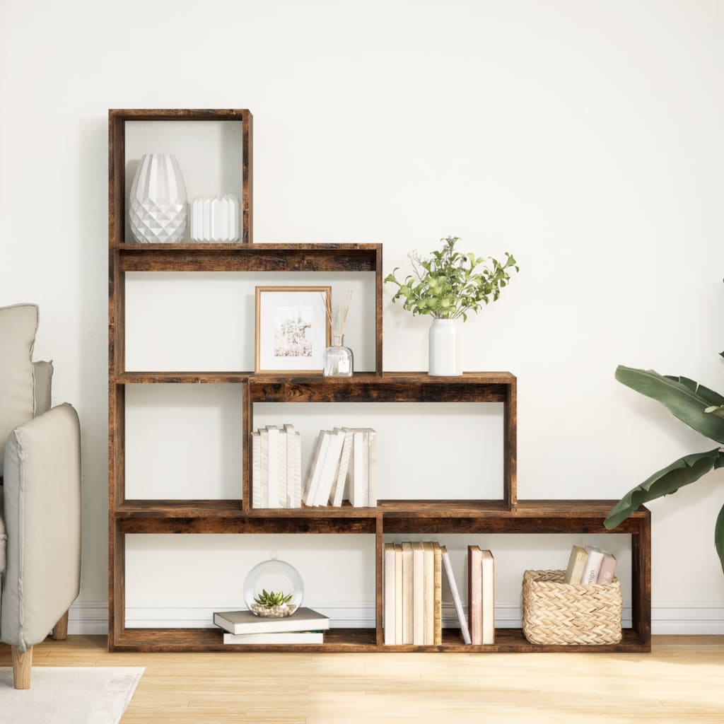 Vidaxl kamerscherm boekenkast 143,5x29x143,5 cm hout gerookt eiken