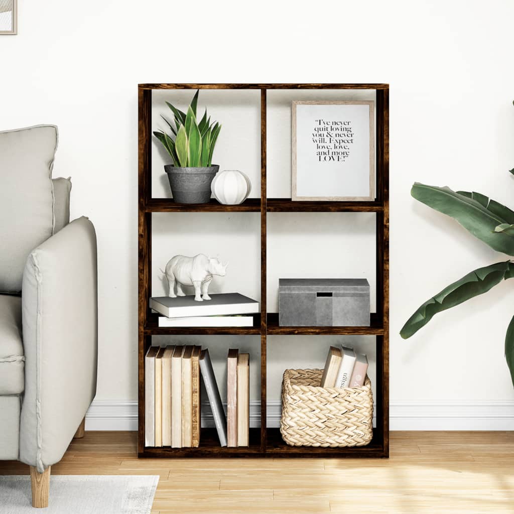 Vidaxl kamerscherm boekenkast 69,5x29x103,5 cm hout gerookt eiken