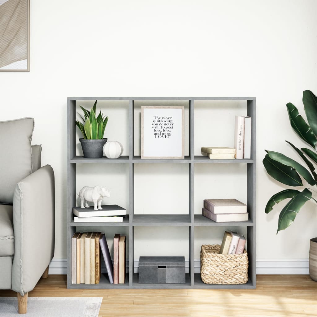 Vidaxl kamerscherm boekenkast 102x29x103,5 cm hout betongrijs