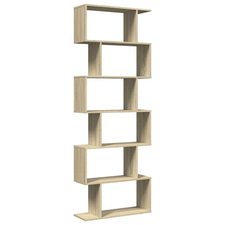 Vidaxl kamerscherm boekenkast 6-laags 70x24x193 cm hout sonoma eiken