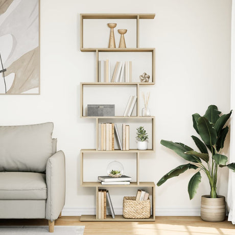 Vidaxl kamerscherm boekenkast 6-laags 70x24x193 cm hout sonoma eiken