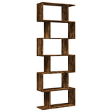 Vidaxl kamerscherm boekenkast 6-laags 70x24x193 cm hout gerookt eik