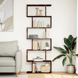 Vidaxl kamerscherm boekenkast 6-laags 70x24x193 cm hout gerookt eik