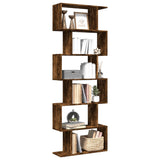 Vidaxl kamerscherm boekenkast 6-laags 70x24x193 cm hout gerookt eik