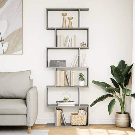 Vidaxl kamerscherm boekenkast 6-laags 70x24x193 cm hout grijs sonoma