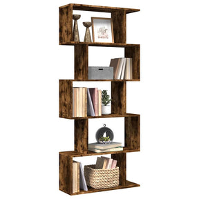 Vidaxl kamerscherm boekenkast 5-laags 70x24x161 cm hout gerookt eik