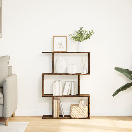 Vidaxl kamerscherm boekenkast 3-laags 70x24x97 cm hout gerookt eik