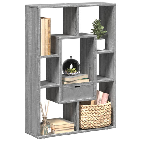 Vidaxl boekenkast 63x20x90 cm bewerkt hout grijs sonoma eikenkleurig