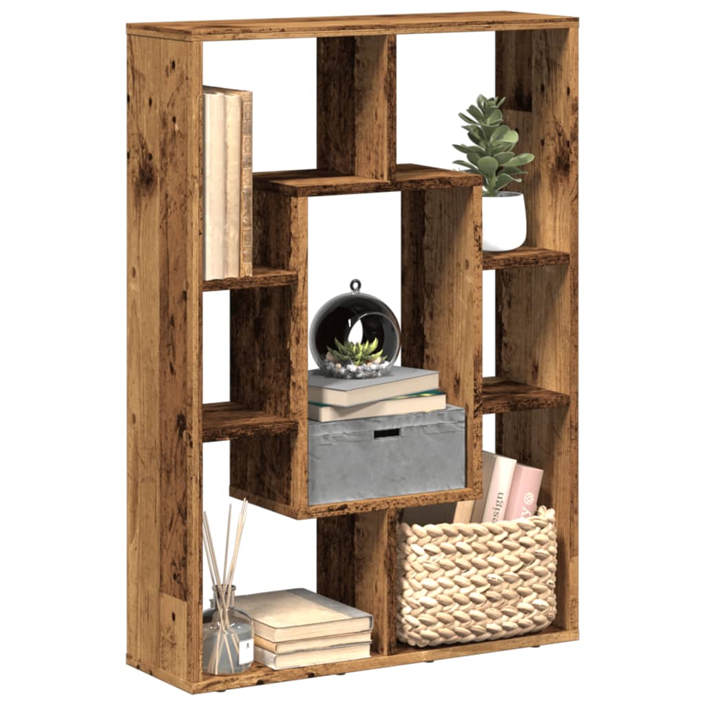 Vidaxl boekenkast 63x20x90 cm bewerkt hout oud houtkleurig