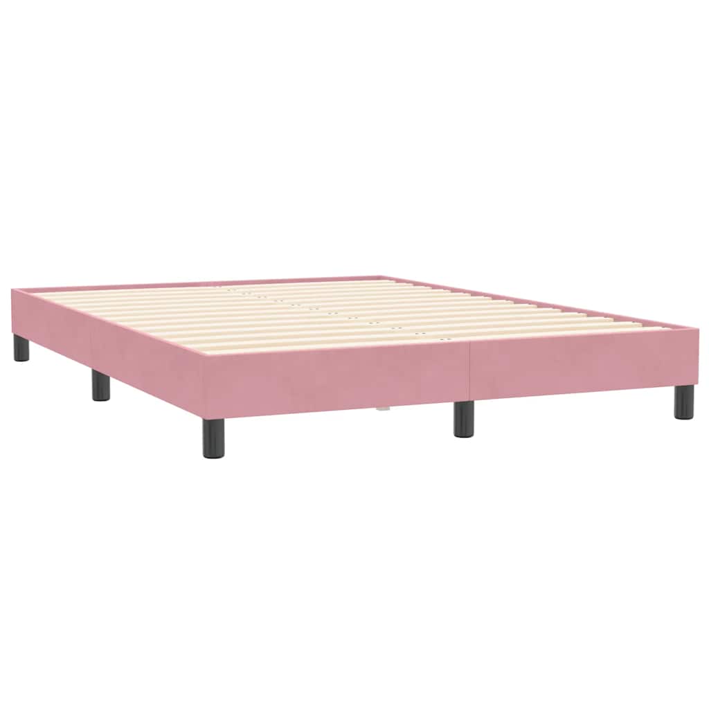 Vidaxl bedframe zonder matras 140x210 cm fluweel roze