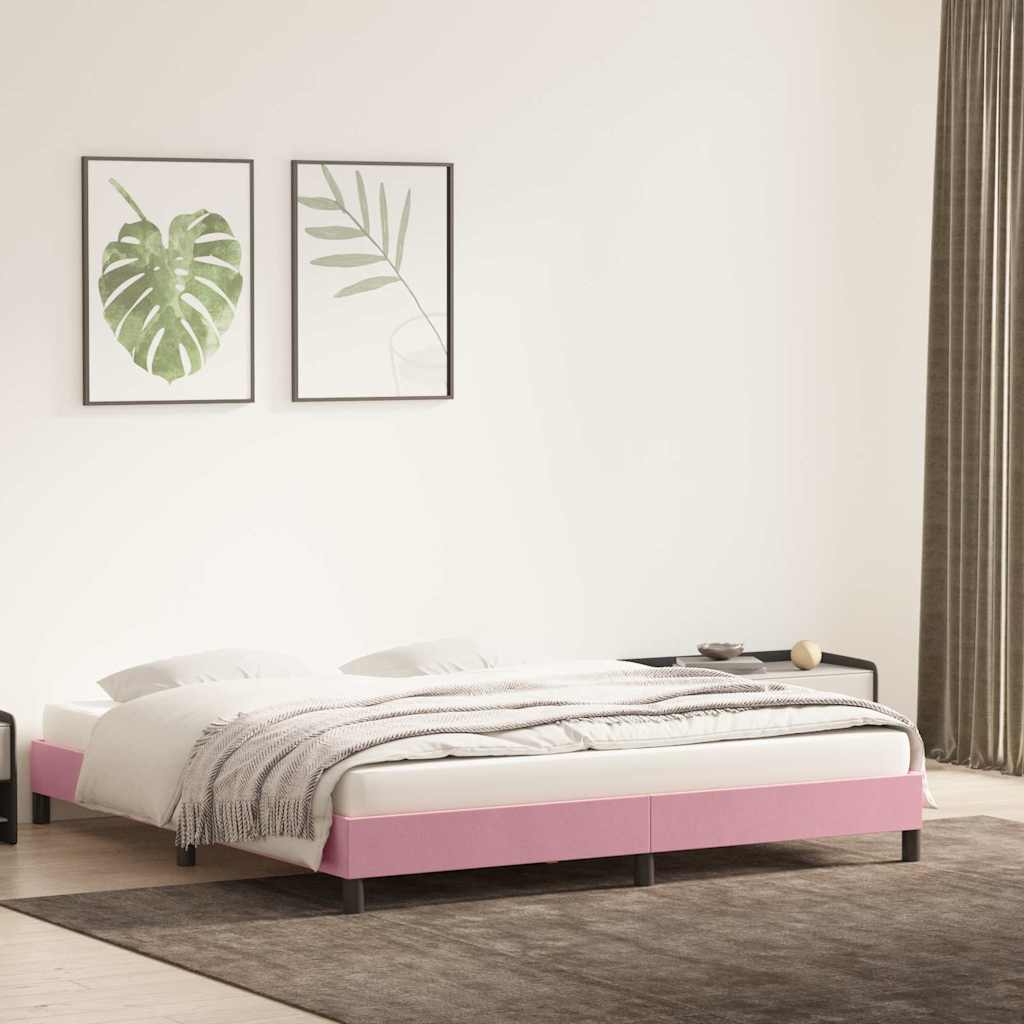 Vidaxl bedframe zonder matras 180x210 cm fluweel roze