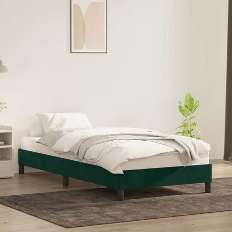 Vidaxl bedframe zonder matras 80x220 cm fluweel donkergroen