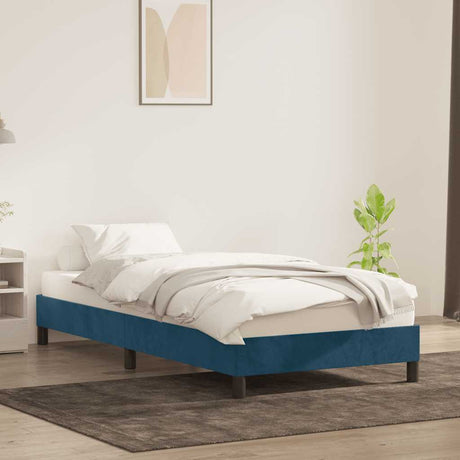 Vidaxl bedframe zonder matras 90x220 cm fluweel donkerblauw