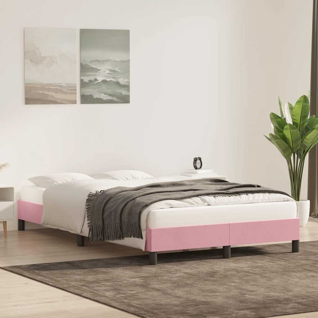 Vidaxl bedframe zonder matras 120x220 cm fluweel roze