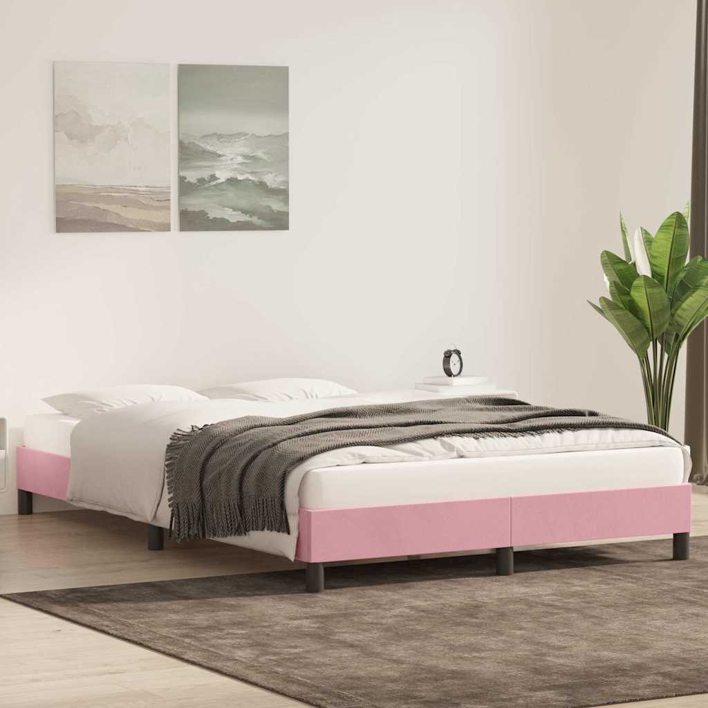 Vidaxl bedframe zonder matras 140x220 cm fluweel roze