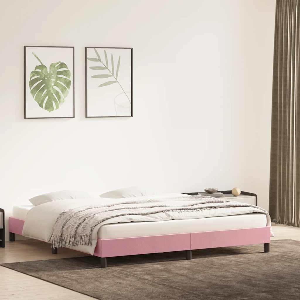 Vidaxl bedframe zonder matras 200x220 cm fluweel roze