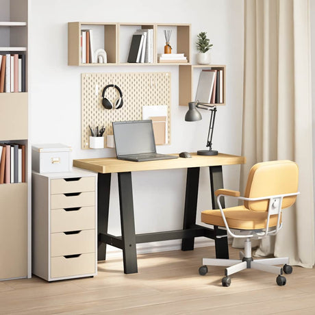 Vidaxl bureau noain a-vormige poten 120x50x75 cm massief hout
