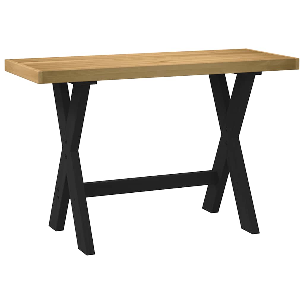 Vidaxl bureau noain x-vormige poten 120x50x75 cm massief hout