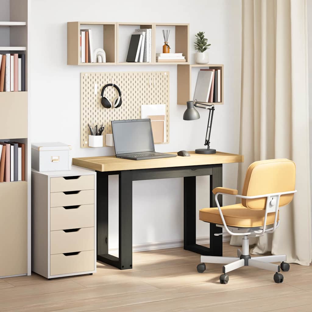Vidaxl bureau noain u-vormige poten 120x50x75 cm massief hout