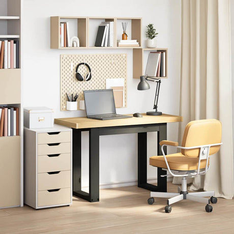 Vidaxl bureau noain u-vormige poten 120x50x75 cm massief hout