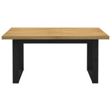 Vidaxl eettafel noain u-vormige poten 160x90x75 cm massief hout