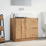 Vidaxl wastafelkast 63x30x54 cm bewerkt hout artisanaal eikenkleur