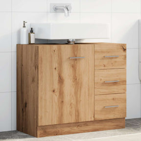 Vidaxl wastafelkast 63x30x54 cm bewerkt hout artisanaal eikenkleur
