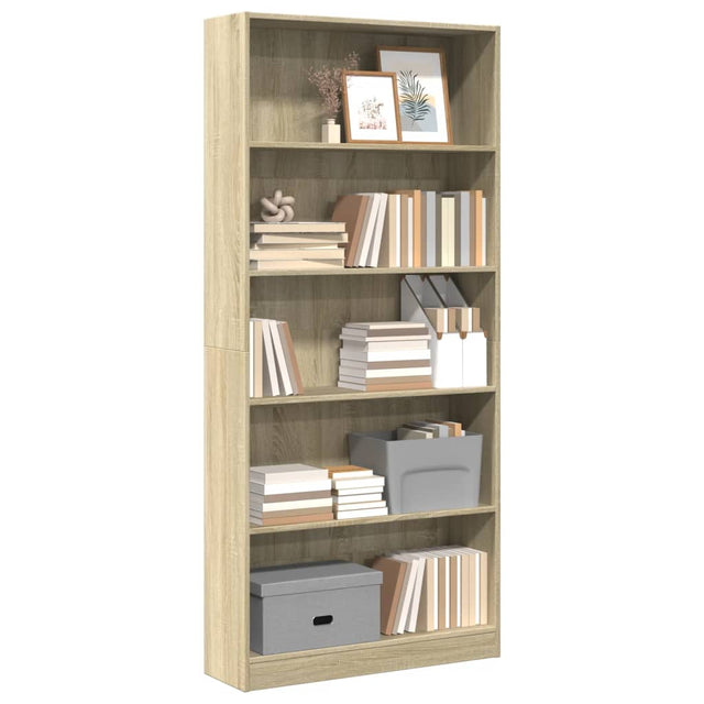 Vidaxl boekenkast sonoma eiken 80x24x176 cm bewerkt hout