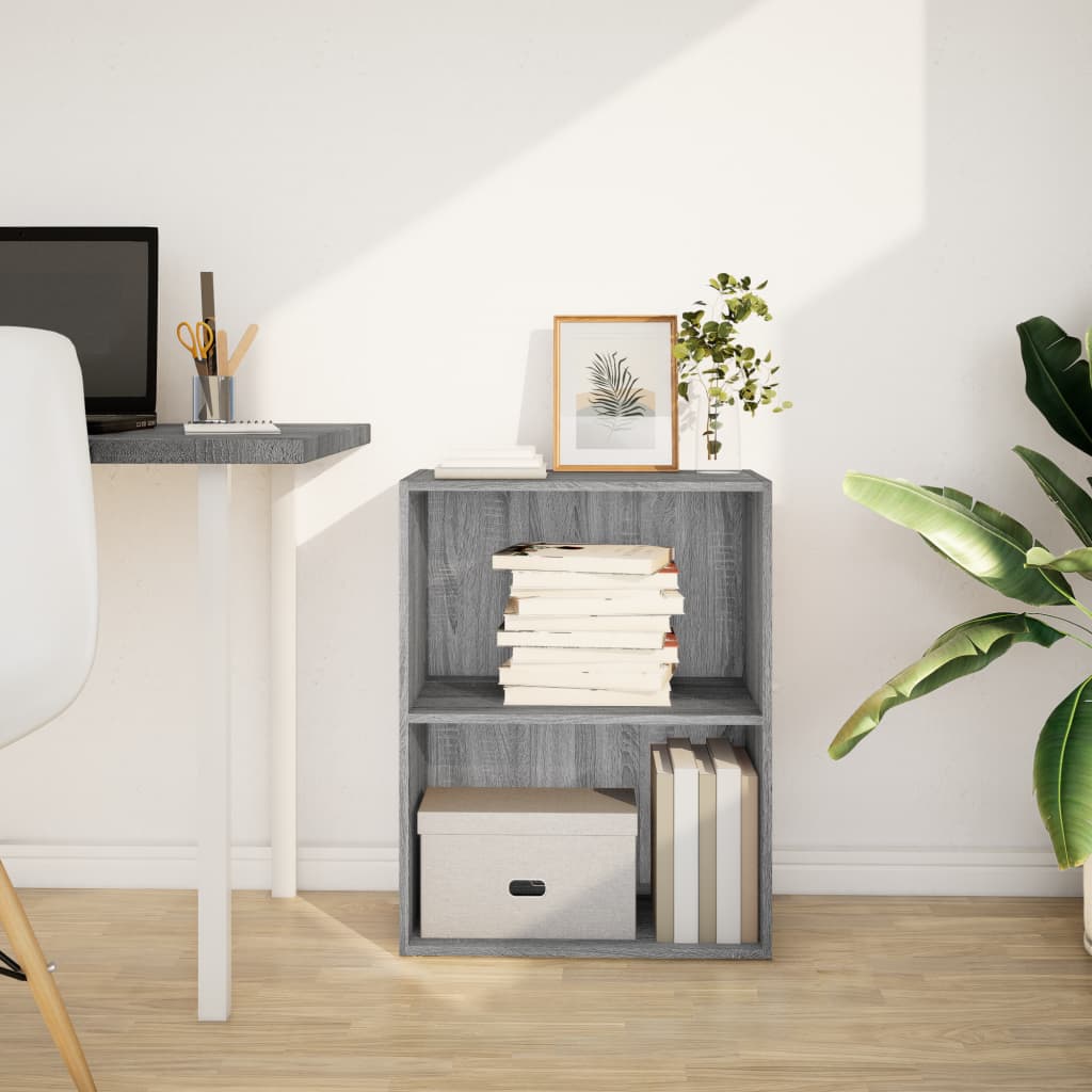 Vidaxl boekenkast 60x30x77 cm bewerkt hout grijs sonoma eikenkleurig