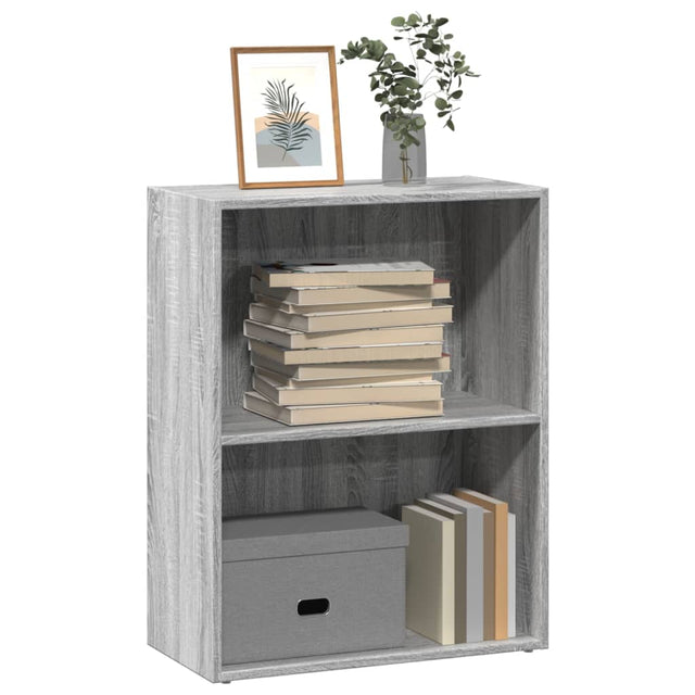Vidaxl boekenkast 60x30x77 cm bewerkt hout grijs sonoma eikenkleurig