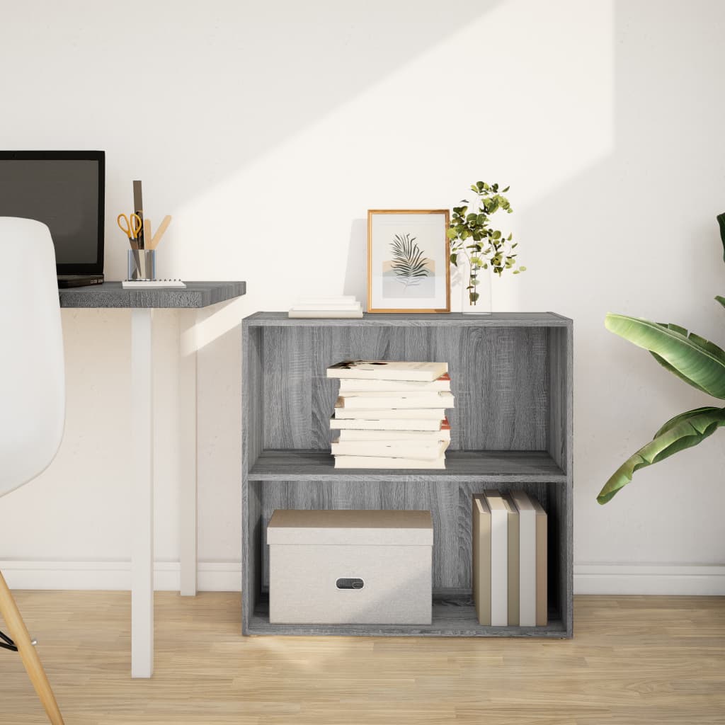 Vidaxl boekenkast 80x30x77 cm bewerkt hout grijs sonoma eikenkleurig