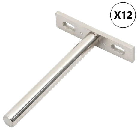 Vidaxx schwebende Regalhalterungen 12 Stück unsichtbar ø10x100 mm Kohlenstoffstahl