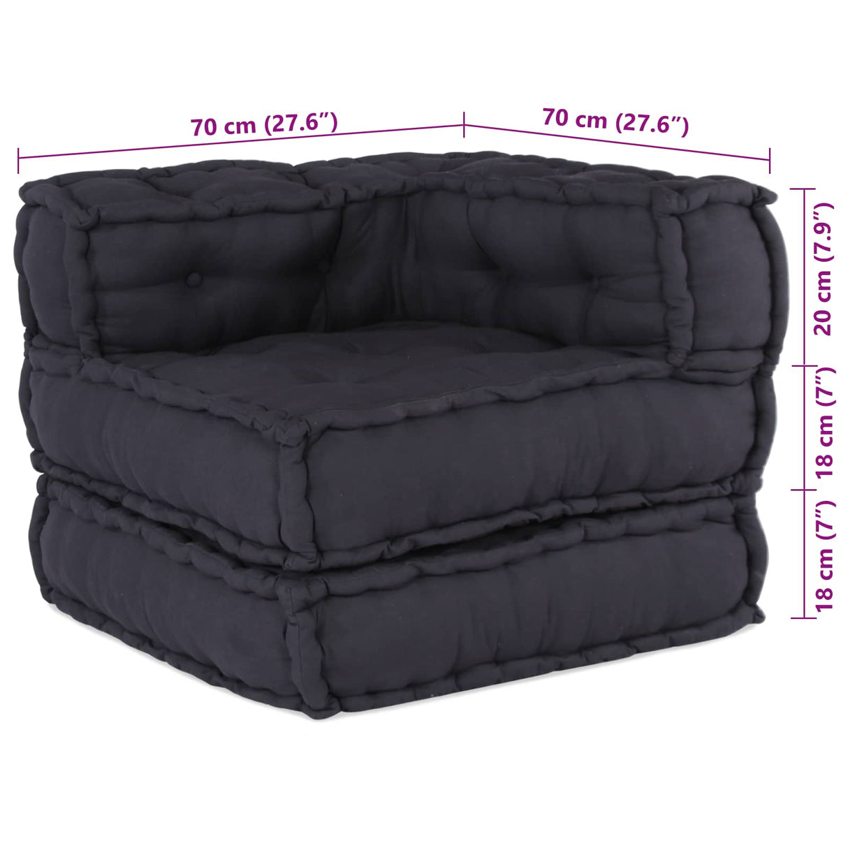 Vidaxl modulair bank 2 pcs antraciet 140 x 70 x 56 cm stof