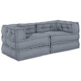 Vidaxl modulair bank 2 pcs grijs 140 x 70 x 56 cm stof