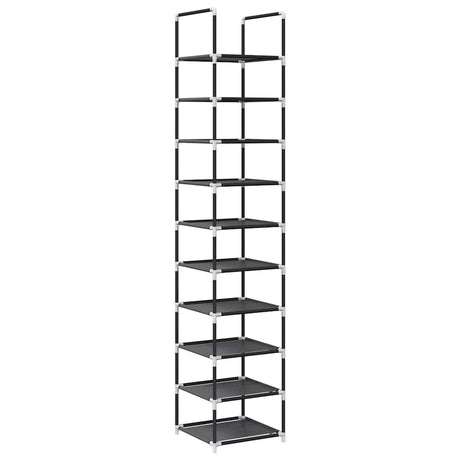 Vidaxl schoenenrek 10-laags 33x33x174 cm nonwoven stof zwart
