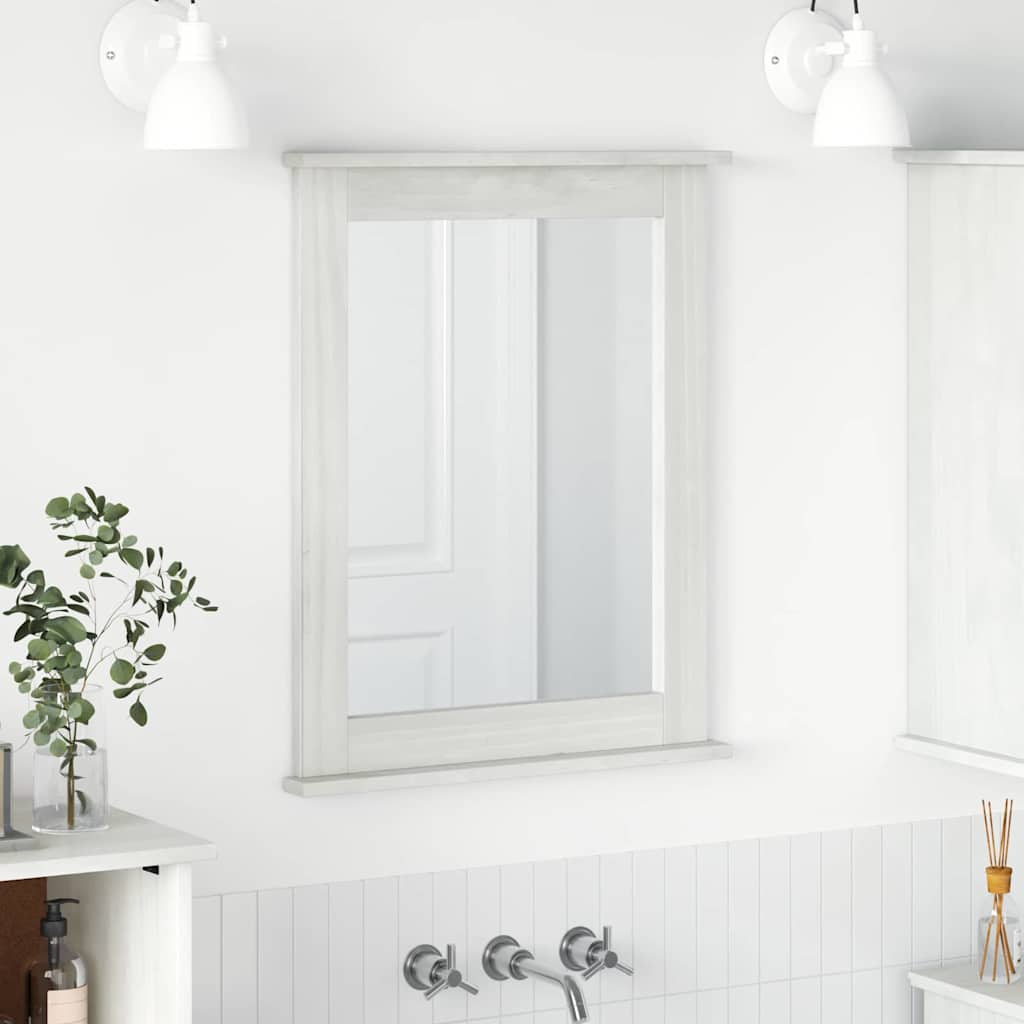 Vidaxl spiegel vigo antiek wit 55,5 x 5 x 70 cm massief grenenhout
