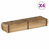 Vidaxl dienblad 4 pcs bruin 57 x 15 x 9 cm massief gerecycled hout