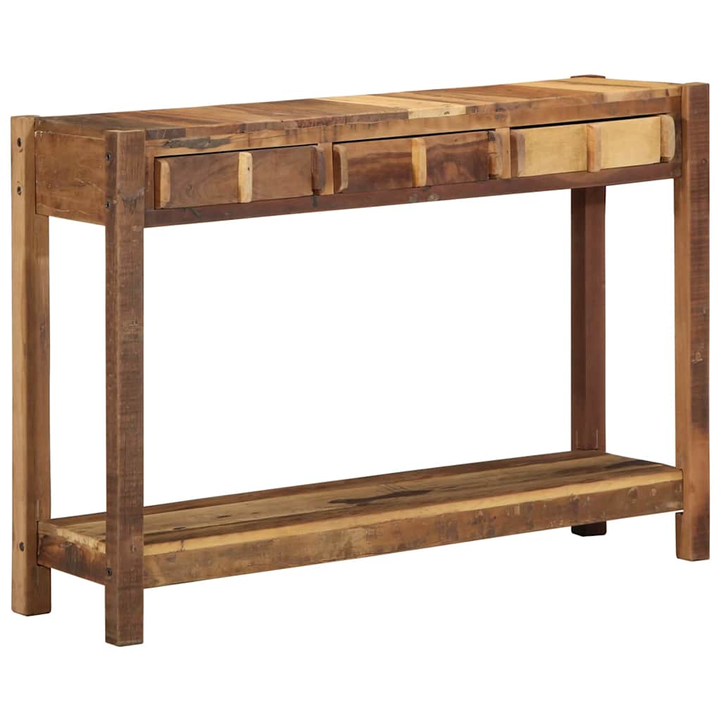 Vidaxl wandtafel bruin 107 x 33 x 76 cm massief gerecycled hout