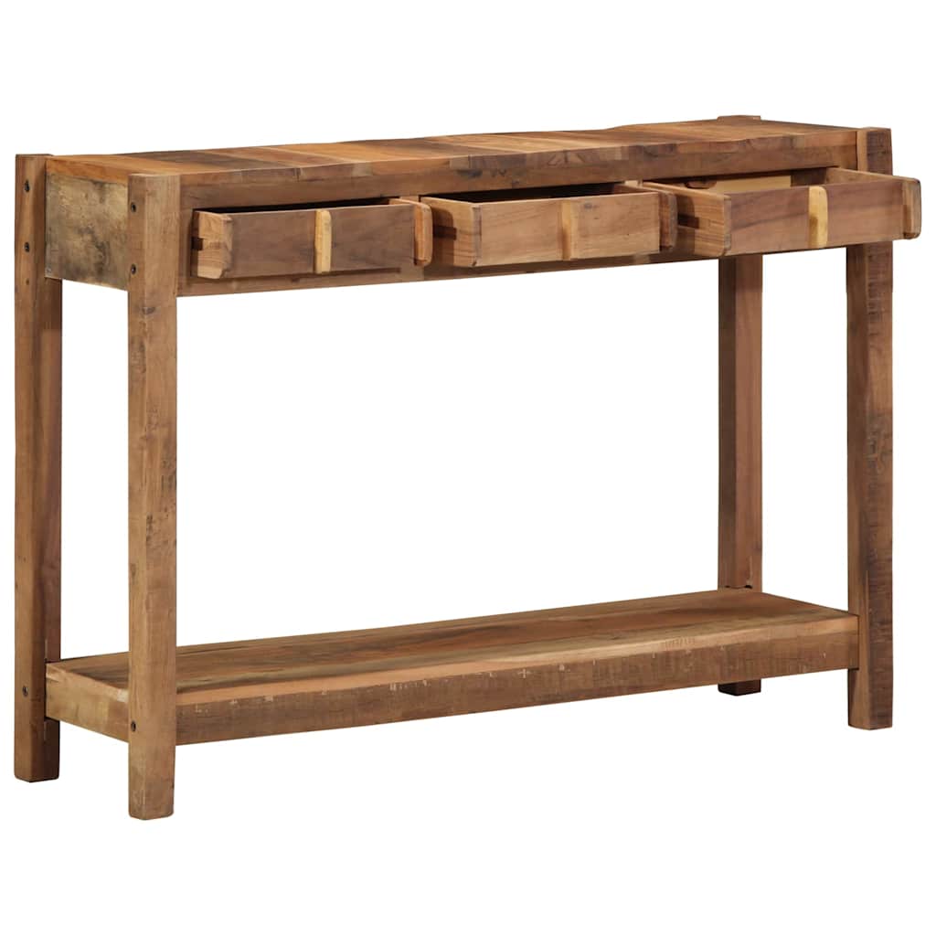 Vidaxl wandtafel bruin 107 x 33 x 76 cm massief gerecycled hout