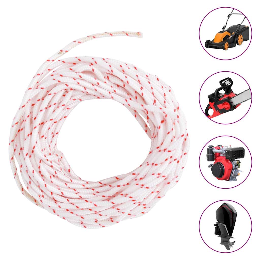 Vidaxl Zugschnur-Starterschnur weiß und rot ø3 mm 10 m Nylon