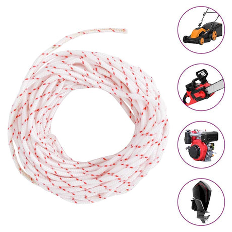 Vidaxl Zugschnur-Starterschnur weiß und rot ø3 mm 10 m Nylon
