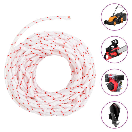 Vidaxl Zugschnur-Starterschnur weiß und rot ø4 mm 10 m Nylon