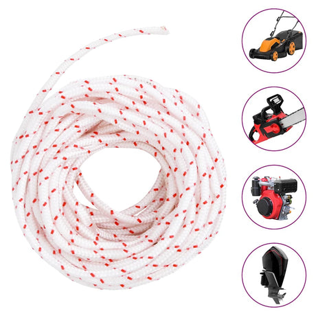 Vidaxl Zugschnur-Starterschnur weiß und rot ø5 mm 10 m Nylon