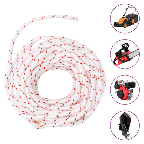 Vidaxl Zugschnur-Starterschnur weiß und rot ø6 mm 10 m Nylon